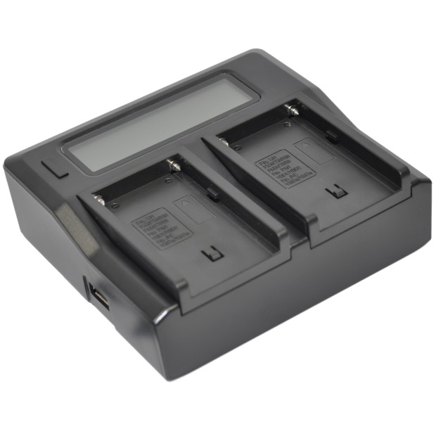 Battery Charger AC Wall Dual LCD for NP-FM500H UK